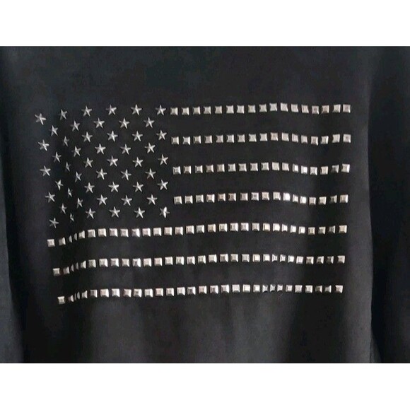 Sheryl Crow Americana Studded Faux Suede Sherpa Moto Black Jacket Plus Size 2X - Picture 7 of 13